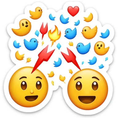 Una guerra entre emojis sticker