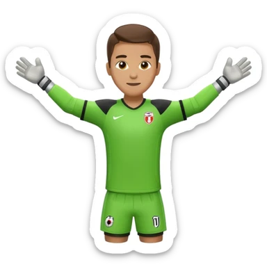 soccer goalkeeper with football boots arms out sticker