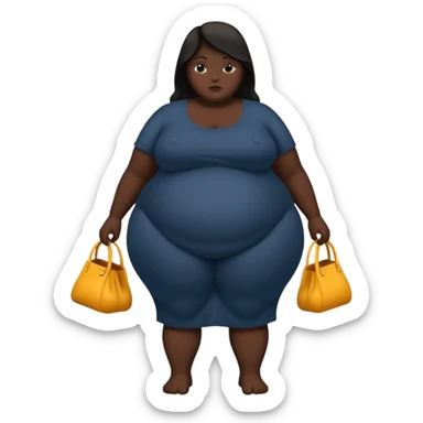 Quiero que crees un emoji tipo 🚷 Pero reemplaza a la persona por una silueta de una mujer obesa sticker