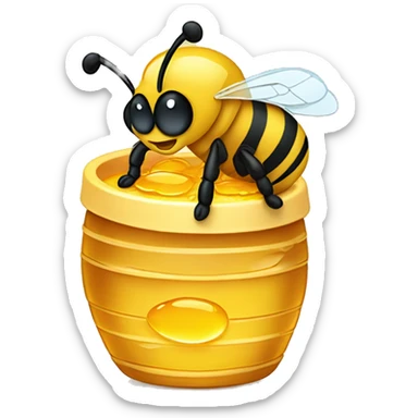Tired but Happy bee harvesting honey and proud of how things are progress  sticker