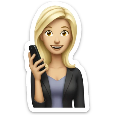 Blonde woman calling on cell phone sticker