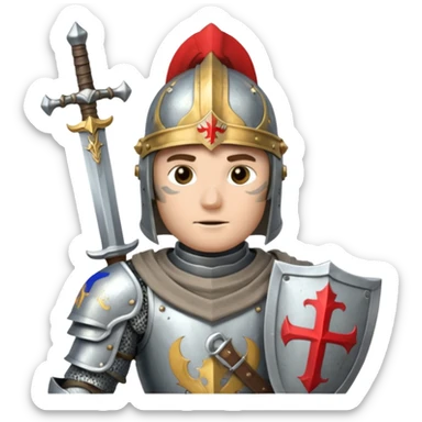 crusader knight sticker