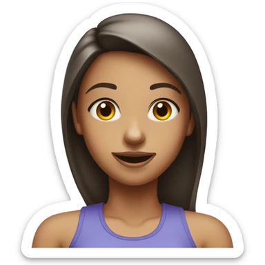 girl with beautiful mouth in gym clothes sticker