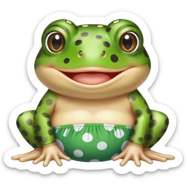toad wearing a polka dot bathing suit sticker