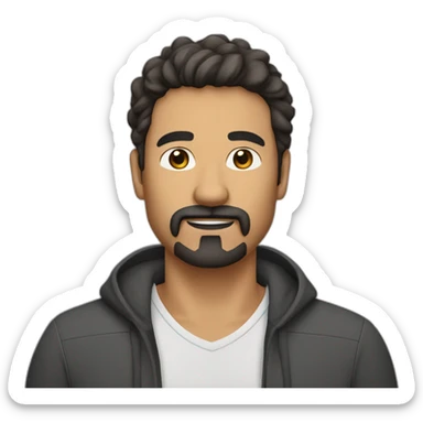 50 year old male with olive skin and dark hair and dark scruffy goatee sticker