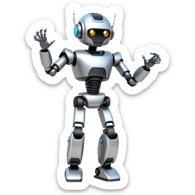 A futuristic robot dancing sticker