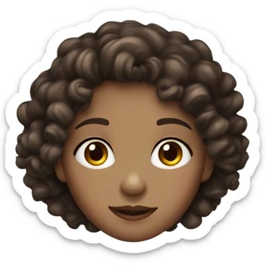 curly dark brown haired girl that’s pale and has hazel eyes  sticker