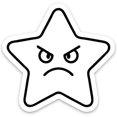 determined star with expressive face sticker