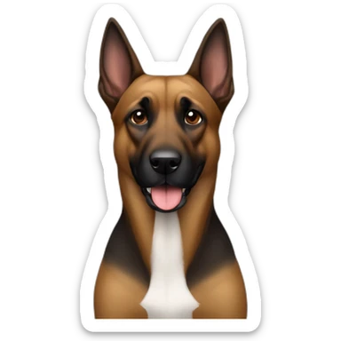 Perra mezcla de malinois y pastor aleman marrón oscuro sticker
