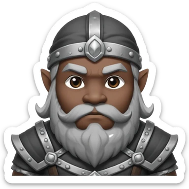 Enano dnd estilo blanco y negro dibujo (ESTILO DARK ANIME Y QUE SE NOTE QUE ES UN ENANO) sticker