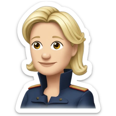 Marine Le Pen, à quatre pattes avec la tête vers la gauche sticker