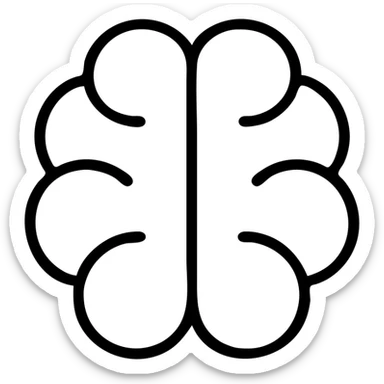 smooth brain, simple and clear design, minimalistic icon style, clean lines, clear shapes sticker