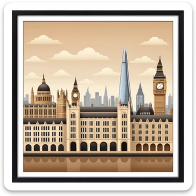 london in browns and beige sticker