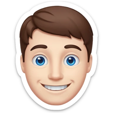 Make a emojis of mr beast face same to same real face  and make a cartoon type with just a face  sticker