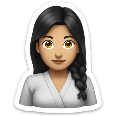black hair female bjj sticker