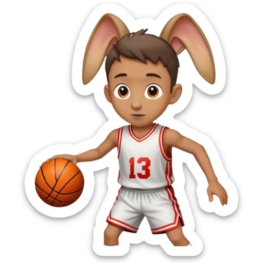a boy with very big ears who plays basketball  sticker