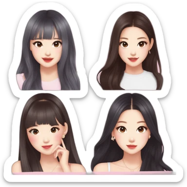 blackpink-lisa-rosé-jennie-jisoo-four asian girls-cute-kpop sticker