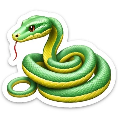 A pastel green snake sticker