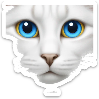 White cat with Blue eyes and yellow nose  sticker