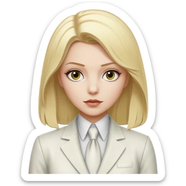 yelena belova in white widow suit with blonde hair sticker