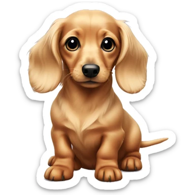 A blond long haired dachshund puppy sticker