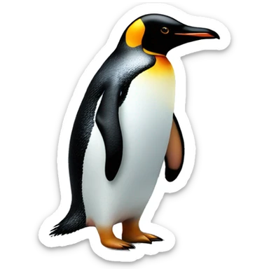 Penguin standing next to igloo  sticker