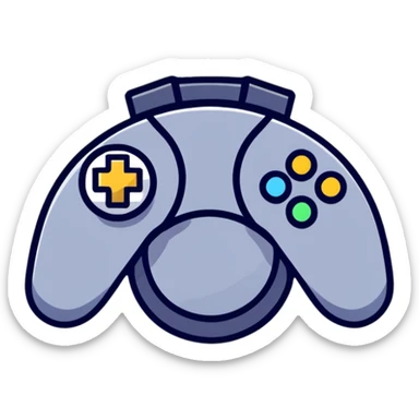 Colorful gaming platform logo for 'qbix88' with controller, community of players, and victory trophy sticker