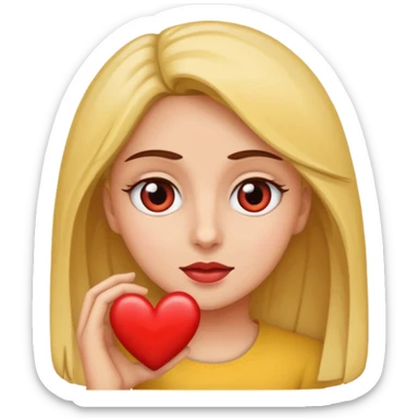 mujer con ojos saltones de corazon mirando hacia la derecha sticker