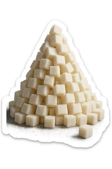 monagna di zollette di zucchero, iperrealistico 4k sticker