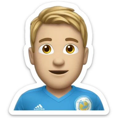 Un supporter de foot avec une écharpe bleu sticker