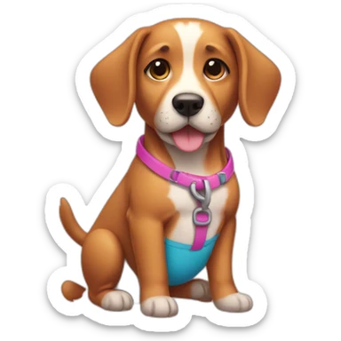 Dog wearing bikini sticker