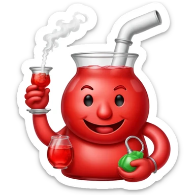 Kool-Aid Man character smoking a bong sticker