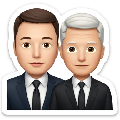 Elon musk and tim cook  sticker