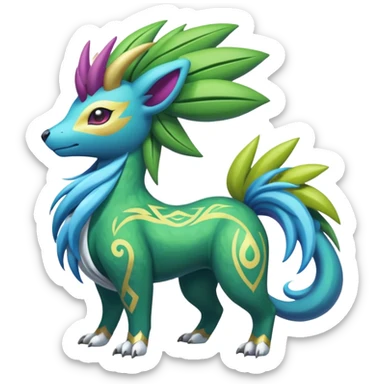 Tribal Colorful Fruity Gay Manectric-Electrike-Skiddo-Suicune-Virizion-Zygarde-fusion-hybrid-creature  sticker