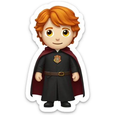 ron, ron weasley, figure with cape gryffindor sticker