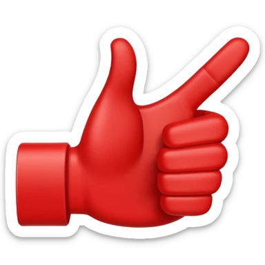 crea un dedo de like en color rojo al centro debe ir la frase "caja cusco" sticker