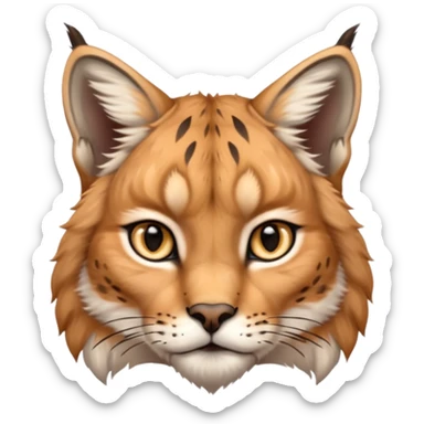 A high-resolution photo-realistic digital illustration of a majestic lynx, chest upward A high-resolution, photo-realistic digital illustration of a majestic young Eurasian lynx, shown from the shoulder upwards with markings sticker