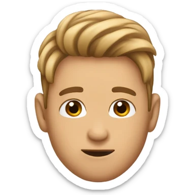 Tucking hair behind ear cutely, default emoji style sticker