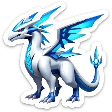 Futuristic Epic Legendary Shiny Cyber-Latios-Dialga-Suicune-Reshiram-Creature, (full body) sticker