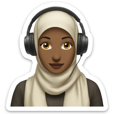 make a hijabi listening to music  sticker