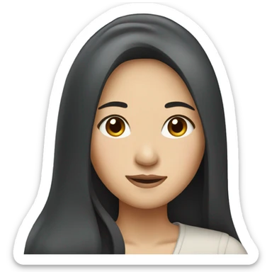 asian woman with long hair sticker