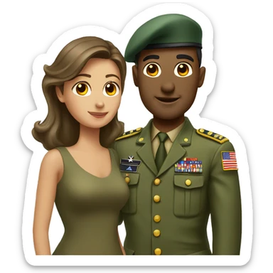 An army man with his wife sticker