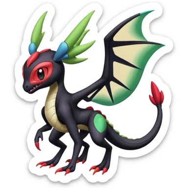 Colorful Exotic Meloetta-Darkrai-Venom-Stitch-Flygon-Fakémon-creature-hybrid sticker