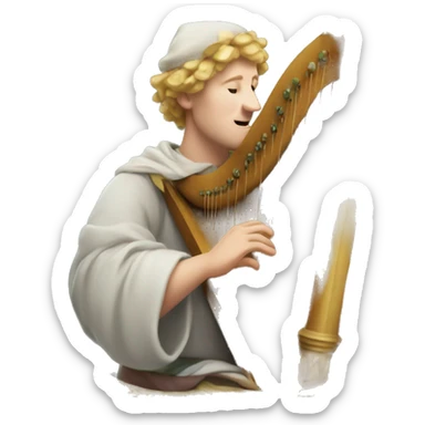 Petrarch playing the harp sticker