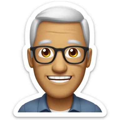 hombre con lentes sonriendo de 55 años de edad sticker