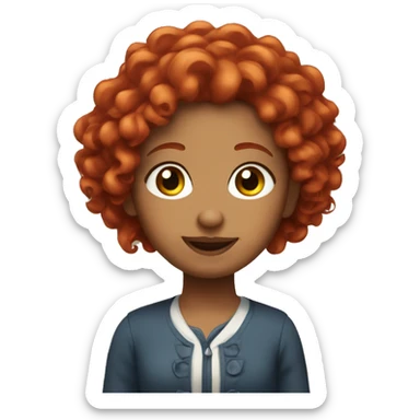 scarlet johnson with curly red hair sticker