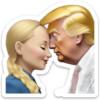 trump-and-putin-kissing,-lgbtq+ friendly, positivity, inclusiveness sticker