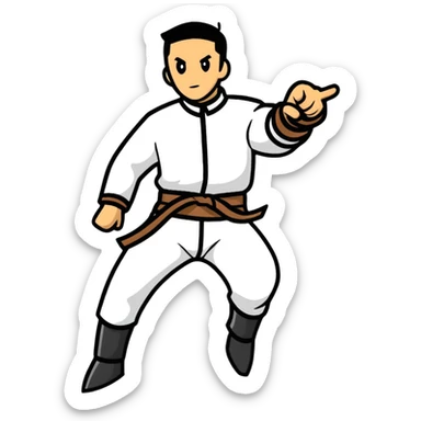 a belt whipping, cartoonish sticker style sticker