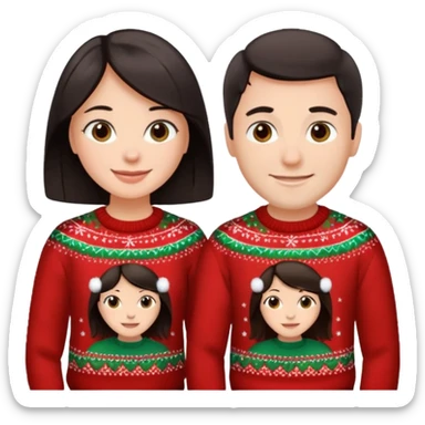 date night christmas couples, dark hair, facing each other sticker
