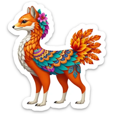 Multicolored floral exotic Falvie-Fionbri, full body sticker